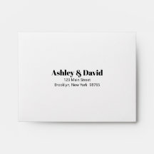 Sobre de dirección de retorno de tarjeta de nota d