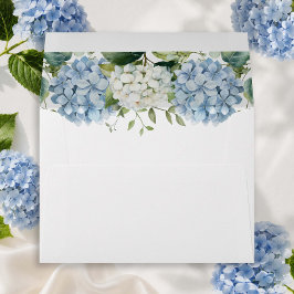 Sobre de Invitación de Boda con Hortensia Azul Bla