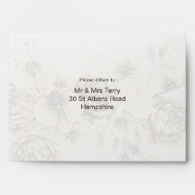 Sobre de invitación de boda Sepia Rose