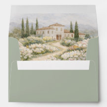 Sobre de Invitación de Boda Tuscan Villa