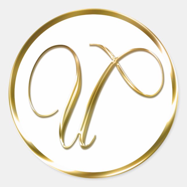 Sobre De Oro U Monograma Faux O Sello Favorito (Anverso)