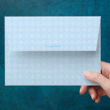 Sobre de papelería personal de patrón azul claro