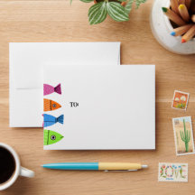 Sobre de pescado con color