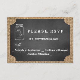 Sobre de Tarjeta de Respuesta de Boda de Pizarra y