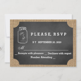 Sobre de Tarjeta de Respuesta de Boda de Pizarra y