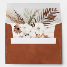 Sobre de terracota de pampas rust Boho
