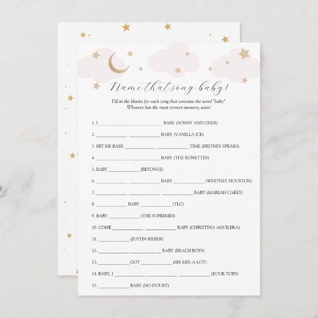 Sobre el nombre de la luna que canta la tarjeta de (Anverso / Reverso)