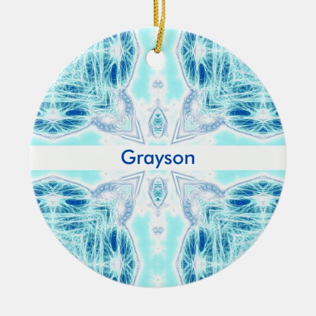 Sobre El Ornamento De Cerámica De Hielo (Frente)