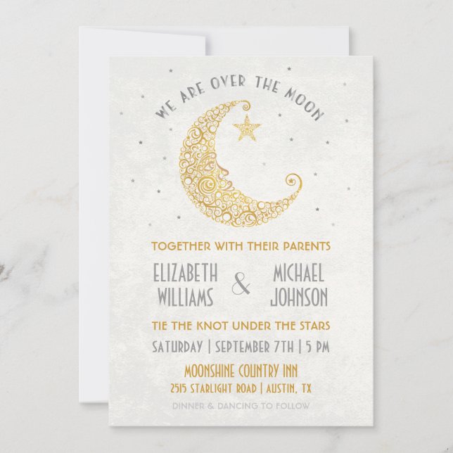 Sobre el oro de la invitación de la boda de la (Anverso)