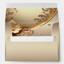 Sobre Floral Dorado Ornamentado