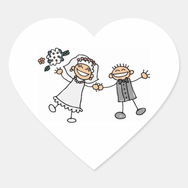 Sobre la boda adhesivo Boda Hearts (Anverso)