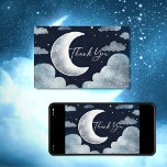 Sobre la galaxia de la luna ducha bebé tarjeta de<br><div class="desc">Estamos sobre la luna nubes cielo galaxia baby ducha plantilla editable gracias tarjeta descarga digital instantánea,  acuarela nubes galaxia azul cian luna de plata y estrellas</div>