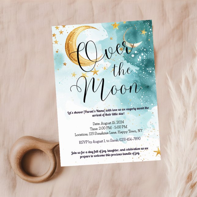 Sobre la invitación a Baby Shower por la luna (Subido por el creador)