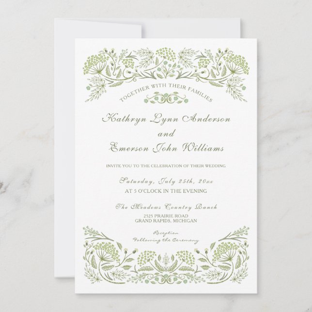 Sobre la invitación a la boda de la pradera (Anverso)