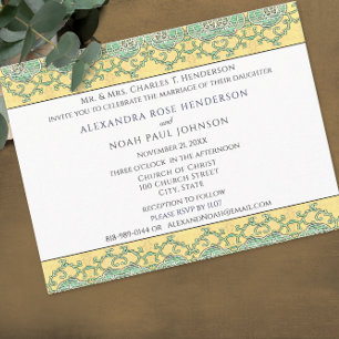sobre la invitación a la boda de oro