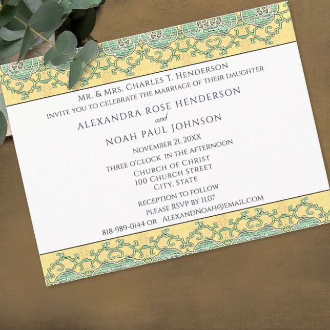 sobre la invitación a la boda de oro (Subido por el creador)