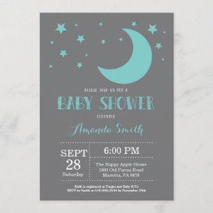 Sobre la invitación Auqa de Baby Shower de la luna