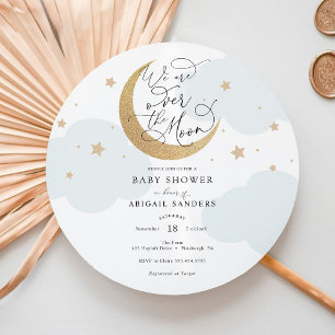 Sobre la invitación de Baby Shower azul lunar