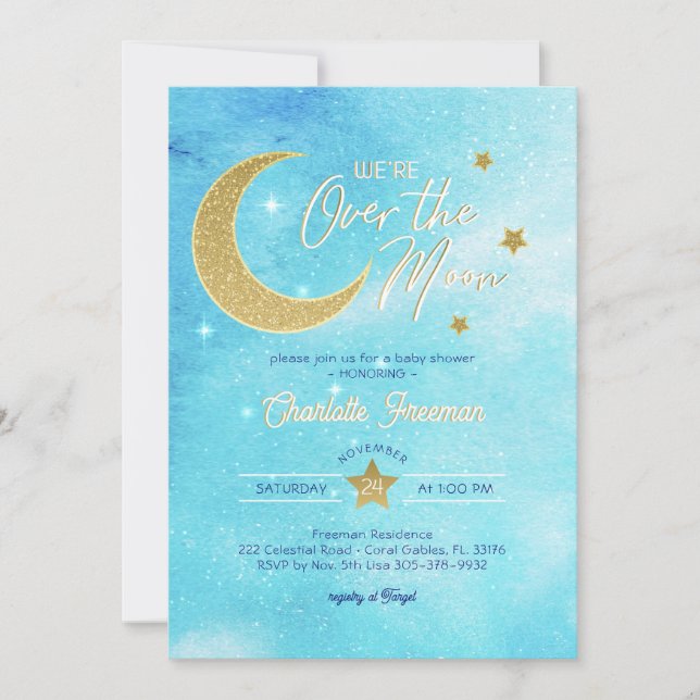 Sobre la invitación de Baby Shower de Moon Boy - A (Anverso)