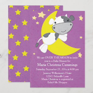 Sobre la invitación de Baby Shower morado de la lu