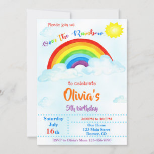 Sobre la invitación de cumpleaños del arco iris