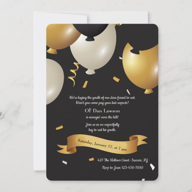 Sobre la invitación del cumpleaños de la colina (Anverso)