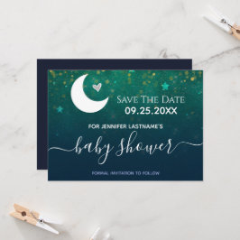 Sobre la luna Baby Shower Guardar la invitación de