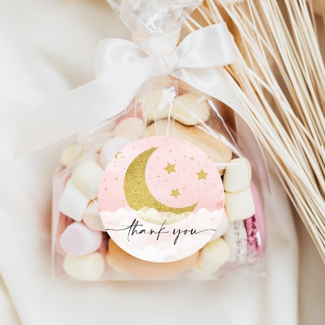 Sobre la Luna Chica Baby Shower Favor Pegatina (Subido por el creador)