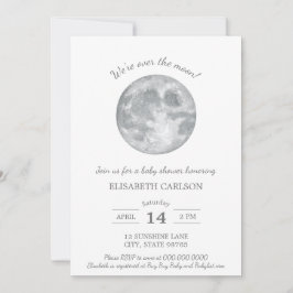 Sobre la luna Invitación Baby Shower neutral