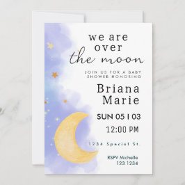 Sobre la luna Invitación de Baby Shower
