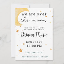 Sobre la luna Invitación de Baby Shower