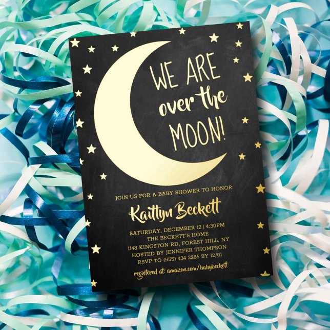 Sobre la luna | Invitación de Baby Shower al Relie (Subido por el creador)