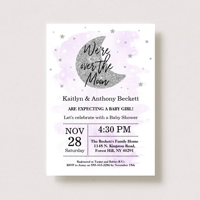 Sobre la luna | Invitación neutral a Baby Shower (Subido por el creador)