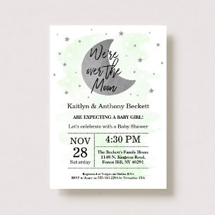 Sobre la luna   Invitación neutral a Baby Shower