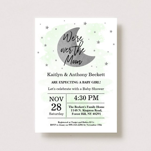 Sobre la luna | Invitación neutral a Baby Shower (Subido por el creador)