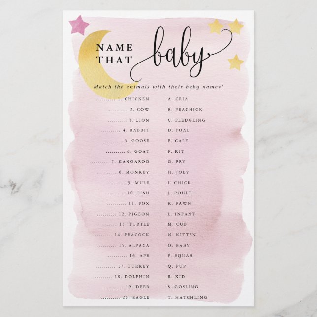 Sobre la luna, juego de papel de juego para animal (Frente)