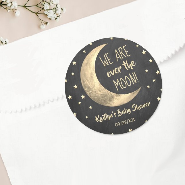 Sobre la luna | Pegatina de redondeo clásico de Ba (Subido por el creador)