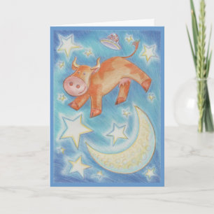 Sobre la luna tarjeta de felicitaciones de "su