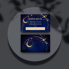 Sobre la luna, tarjeta de raffile de pañales para 