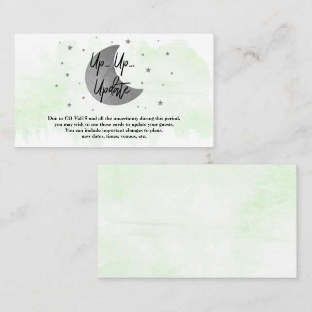 Sobre la luna | Tarjetas de actualización de Baby  (Anverso / Reverso)