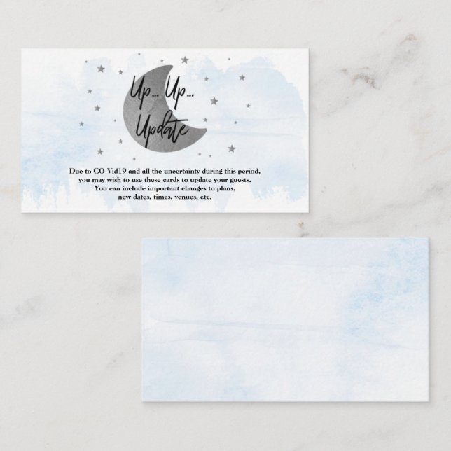 Sobre la luna | Tarjetas de actualización de Baby  (Anverso / Reverso)