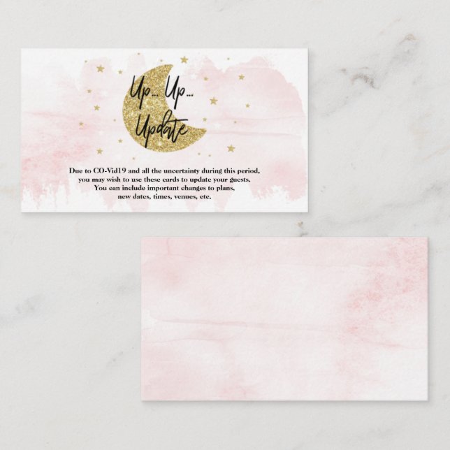 Sobre la luna | Tarjetas de actualización de Baby  (Anverso / Reverso)