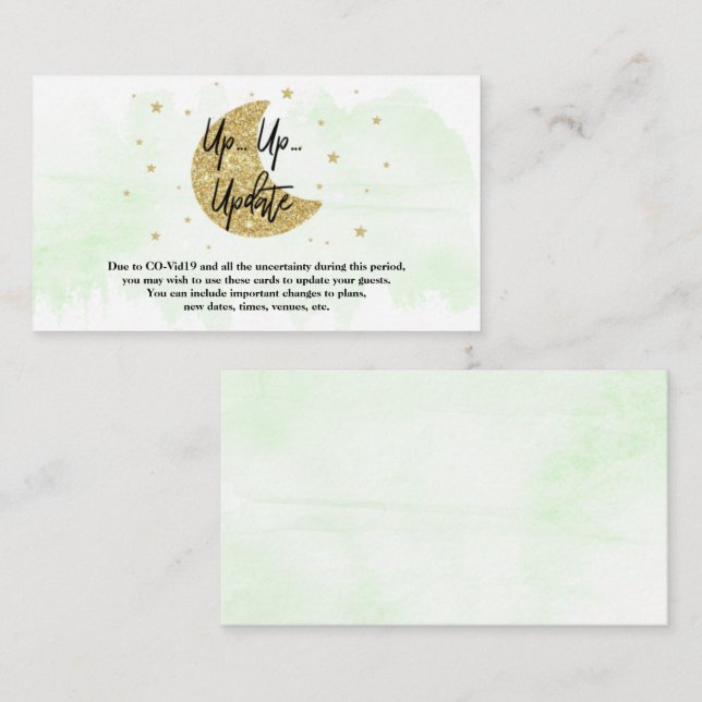 Sobre la luna | Tarjetas de actualización de Baby  (Anverso / Reverso)