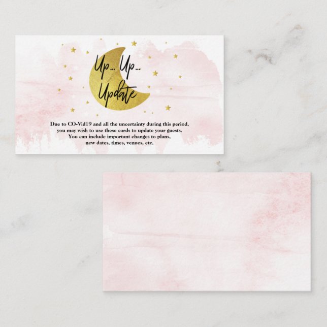 Sobre la luna | Tarjetas de actualización de Baby  (Anverso / Reverso)