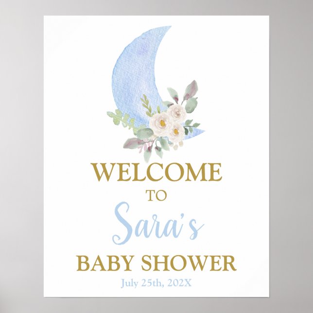 Sobre la señal de bienvenida de Baby Shower Boy en (Frente)