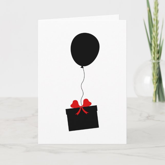 Sobre la tarjeta de cumpleaños del globo del negro (Anverso)