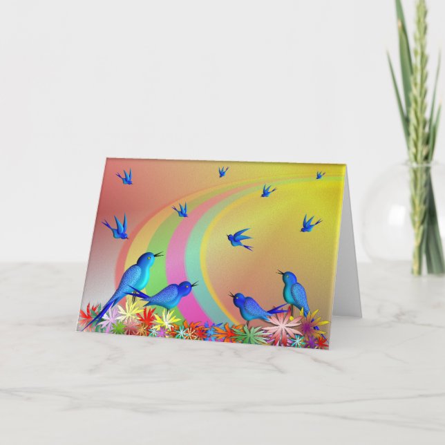 SOBRE LA tarjeta de felicitación de RAINBOW. (Anverso)