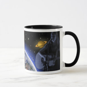 Sobre la taza del collage del cielo