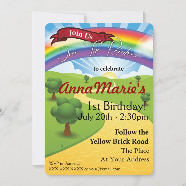 Sobre las invitaciones del arco iris (Anverso)