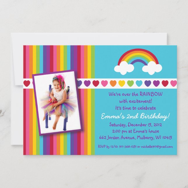 Sobre las invitaciones del cumpleaños de la foto (Anverso)